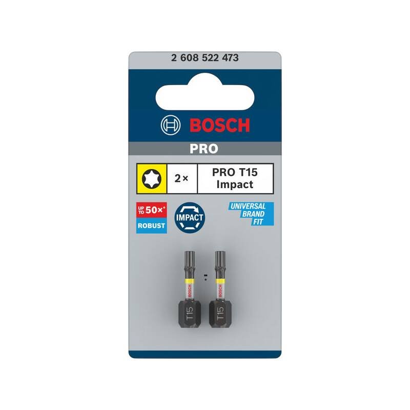 Bity BOSCH PRO Torx Impact, T15, 25 mm, 2 ks (2.608.522.473)