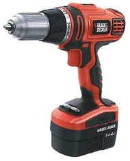 Black&Decker HP146F4BK Vrtačka Aku, baterie navíc 14.4V, zpětný chod, plynule nastavitelných 32 stupňů momentu, kufr