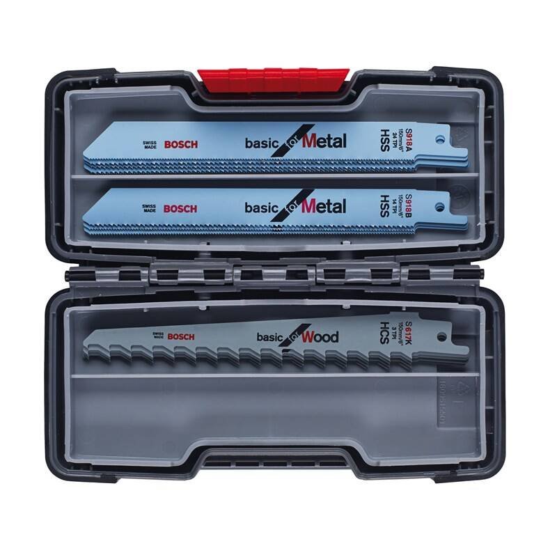 BOSCH 15dílná sada pilových plátků do pil ocasek Wood and Metal Basic (2.607.010.901)