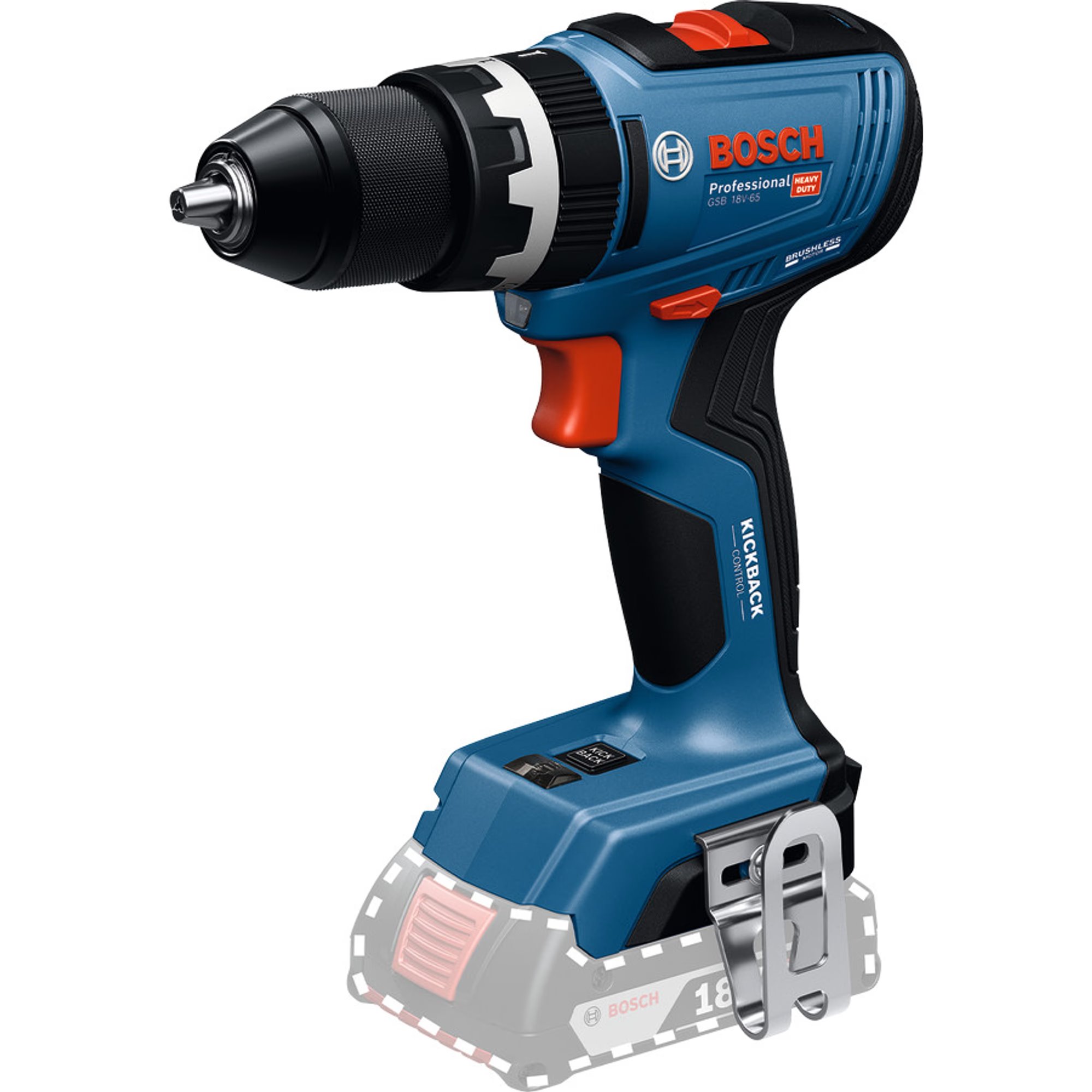 BOSCH Akumulátorový příklepový vrtací šroubovák GSB 18V-65 (0.601.9N3.300)