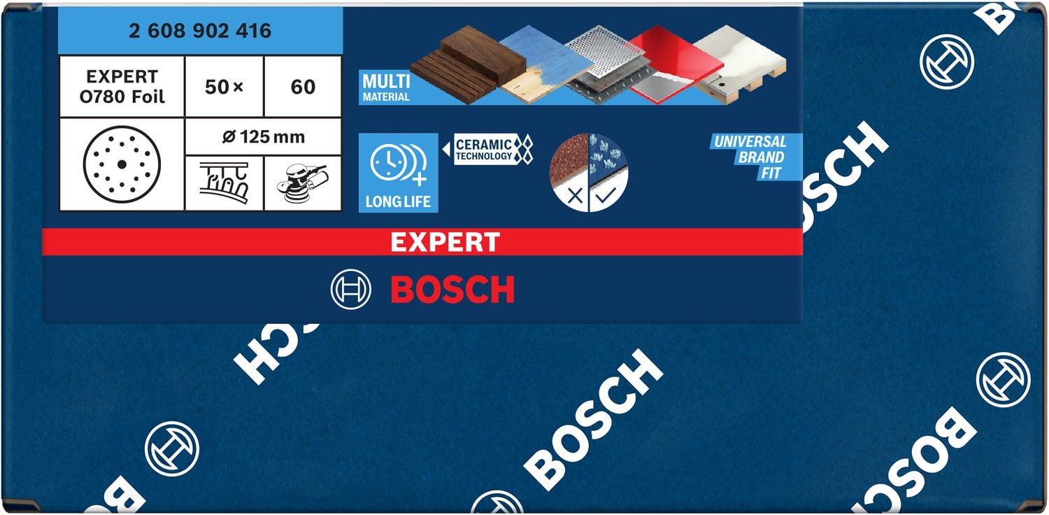 BOSCH Brúsny kotúč EXPERT O780 G80 s fóliou, 125 mm, G60 (2.608.902.416)