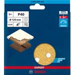 BOSCH brúsny papier EXPERT C470 s 8 otvormi pre vibračné brúsky 125 mm, G 40, 5 ks (2.608.900.803)
