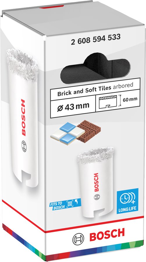 BOSCH Děrovka Brick and Soft Tiles, 43 × 60mm (2.608.594.533)
