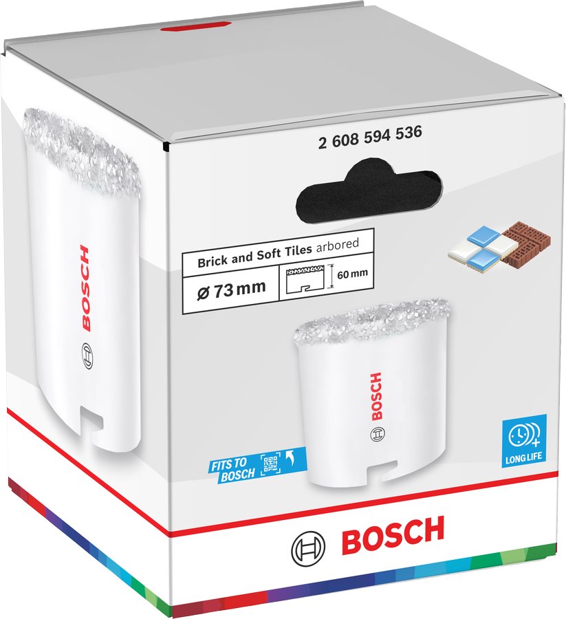 BOSCH Děrovka Brick and Soft Tiles, 73 × 60mm (2.608.594.536)