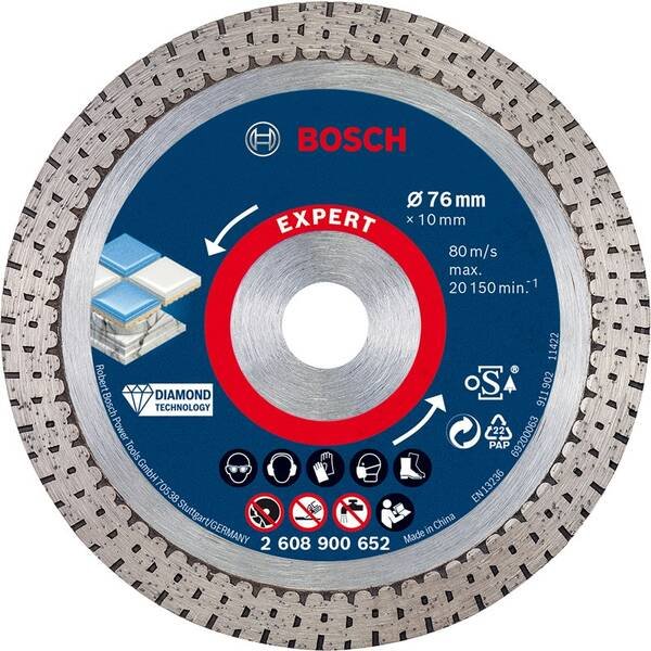 BOSCH Diamantový řezný kotouč EXPERT HardCeramic 76 mm, 76 × 1,5 × 10 mm (2.608.900.652)