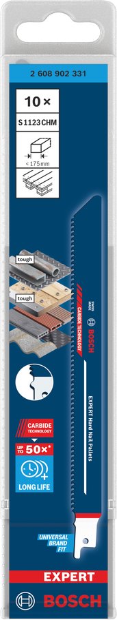 BOSCH EXPERT Hard Nail Pallets S1123CHM Pilový list, 10 ks (2.608.902.331)