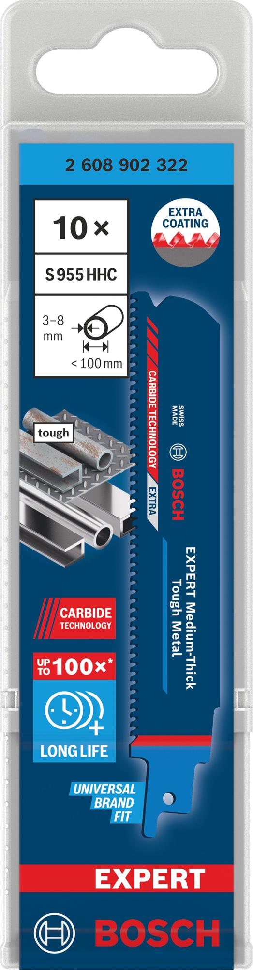 BOSCH EXPERT Medium-Thick Tough Metal S955HHC Pilový list, 10 ks (2.608.902.322)