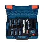BOSCH GSR 18V-65 + 2× GBA 18V 5,0Ah + GAL 18V-40 + 19-dielna sada ručného náradia (0.615.A50.07K)