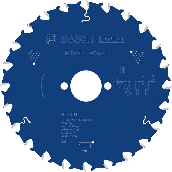 BOSCH Pilový kotouč Expert for Wood, 165 × 2,6/1,6 × 30 mm, T24 (2.608.644.025)