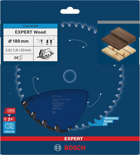 BOSCH Pilový kotouč EXPERT Wood, 180 × 2,6/1,6 × 20 mm, T24 (2.608.644.029)