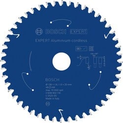BOSCH Pilový kotúč EXPERT Hliníkový akumulátorový pre kotúčovú pílu, 136 × 1,6/1 × 20 mm, T48 (2.608.902.116)