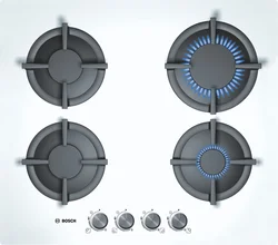 BOSCH plynová varná deska PPP612B20E, 4 hořáky, bílá, vestavná