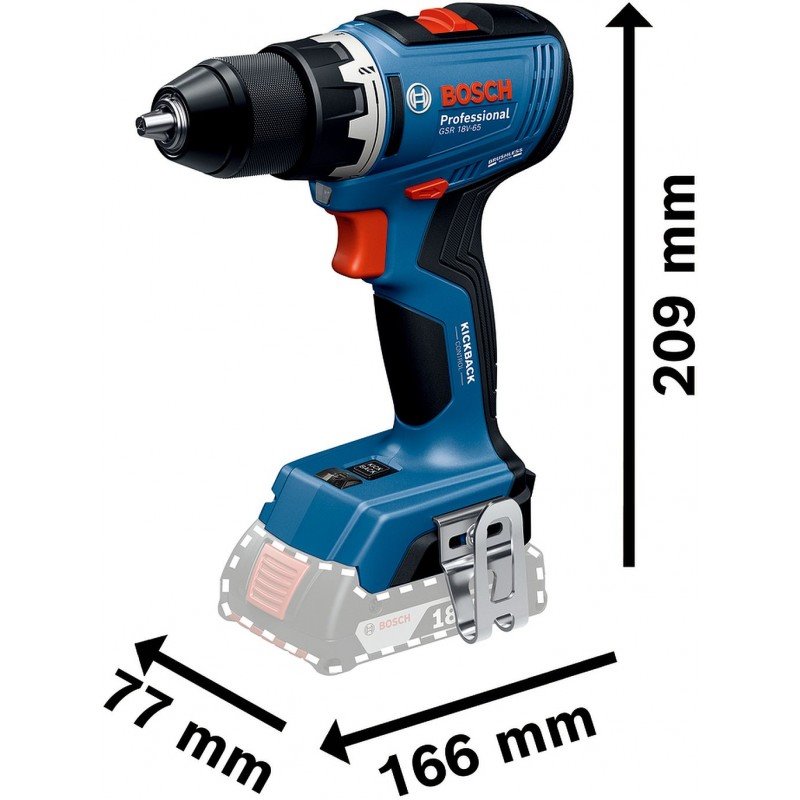 BOSCH PRO GSR 18V-65 Akumulátorový vrtací šroubovák (0.601.9N3.206)