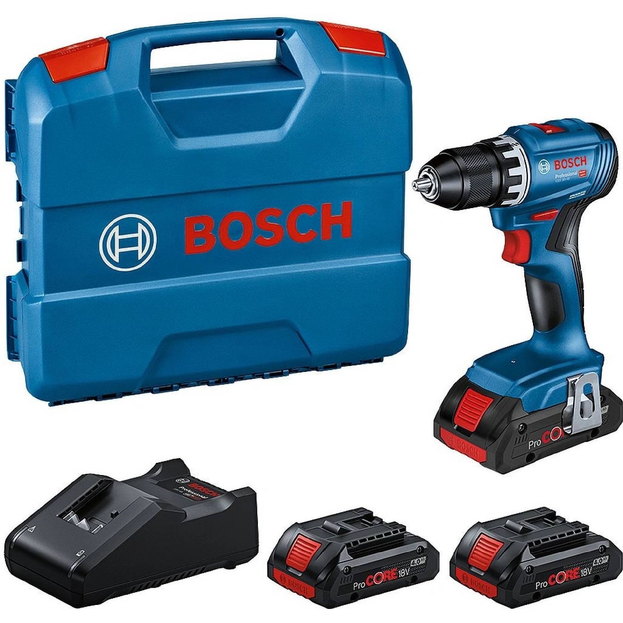 BOSCH PRO GSR18V-45 + 3x ProCORE18V 4,0 Ah akumulátorová vŕtačka so skrutkovačom (0.615.A50.02N)