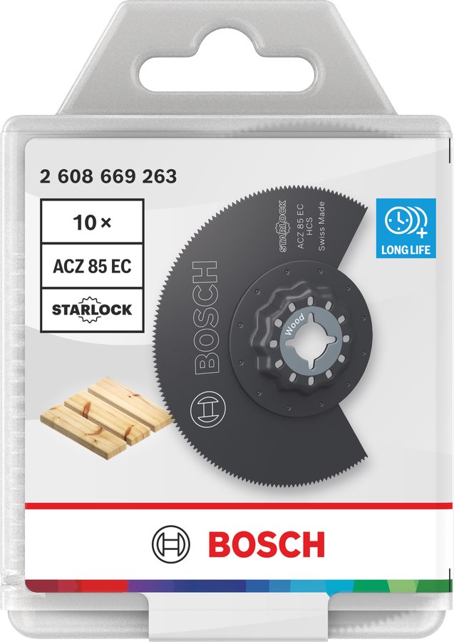 BOSCH Segmentový pilový list na dřevo ACZ 85 EC, Starlock, 85 mm, 10 ks (2.608.669.263)