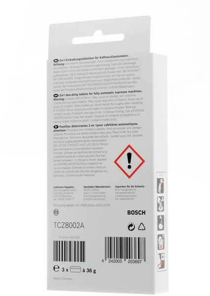 Bosch TCZ8002A Čistiace tablety pre automatické kávovary Bosch Tassimo, 3 ks