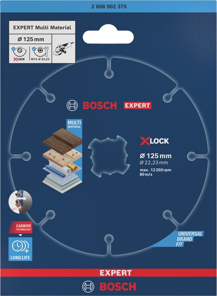 BOSCH Víceúčelové řezací kotouče EXPERT Carbide Multi Wheel X-LOCK 125 mm, 22,23 mm (2.608.902.375)