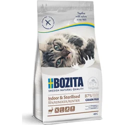 Bozita Cat Indoor & Sterilised Reindeer (sob) GF 400 g granule pro kastrované kočky
