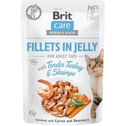 Brit Care Cat Fillets in Jelly with Tender Turkey & Shrimps 85g kapsičky pro kočky