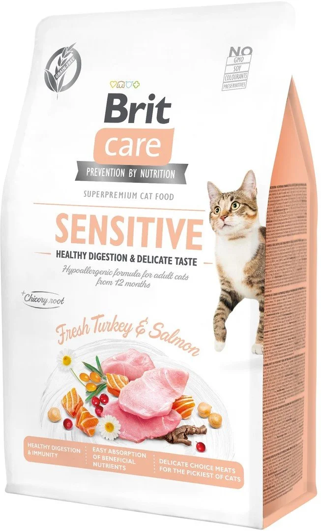 Brit Care Cat Grain-Free Sensitive Healthy Digestion & Delicate Taste, 0,4kg granule pro kočky
