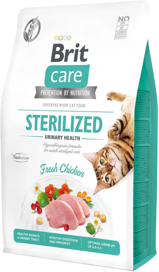 Brit Care Cat Grain-Free Sterilized Urinary Health, 2kg granule pre mačky
