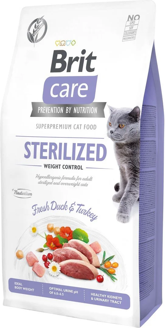 Brit Care Cat Grain-Free Sterilized Weight Control, 7kg granule pro kočky