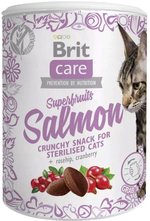 Brit Care Cat Snack Superfruits Salmon 100g pochúťky pre mačky