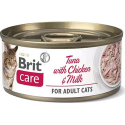 Brit Care Cat Tuna with Chicken And Milk 70g (fillets) konzervy pro kočky