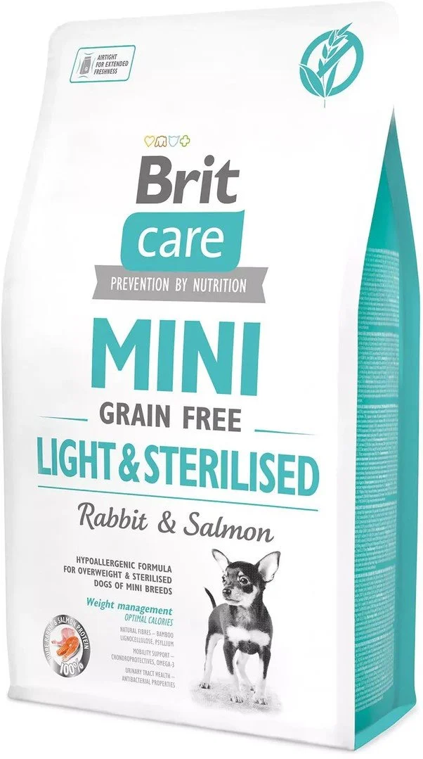 Brit Care Mini Grain Free Light & Sterilised 2kg granule pre psov