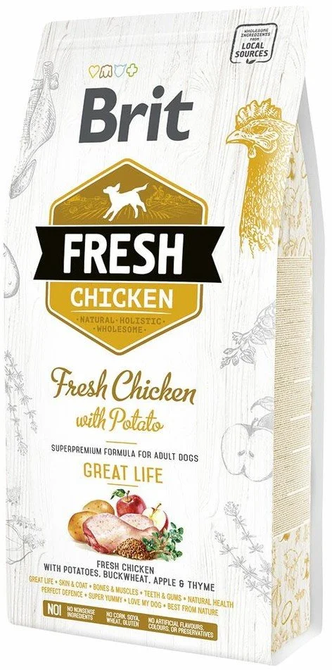 Brit Fresh Chicken with Potato Adult Great Life 2,5kg granule pro psy
