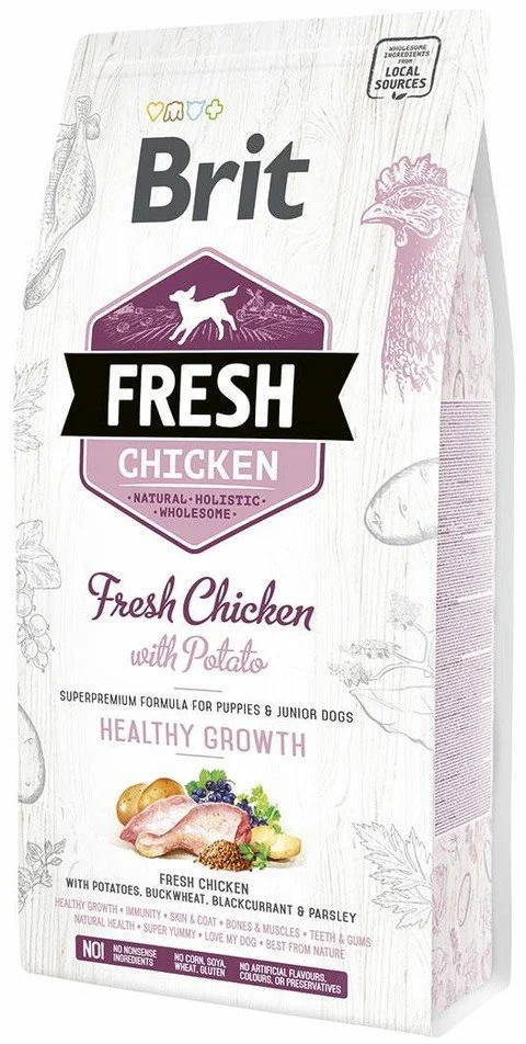 Brit Fresh Chicken with Potato Puppy Healthy Growth 2,5kg granule pro štěňata