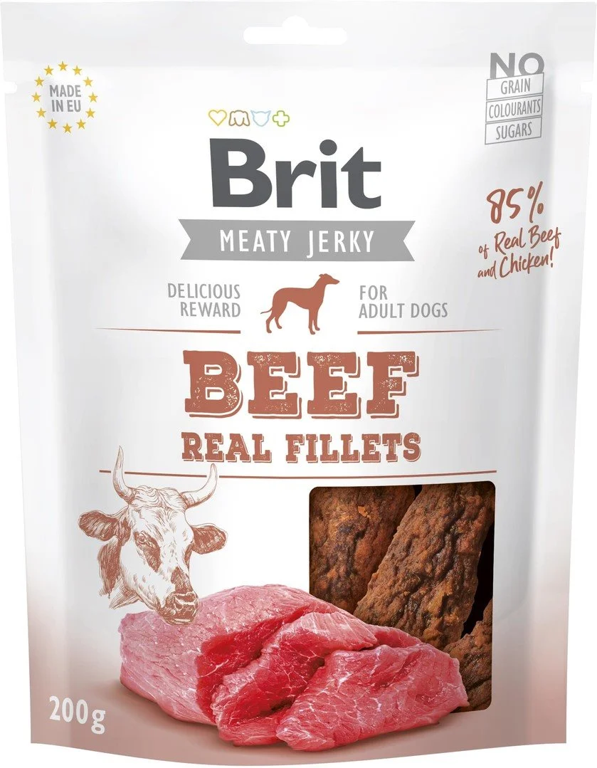 Brit Jerky Beef Fillets 200g pamlsky pro psy