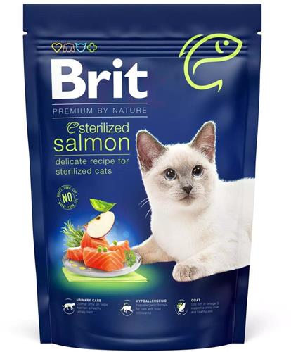 Brit Premium by Nature Cat. Sterilized Salmon, 800g granule pro kočky