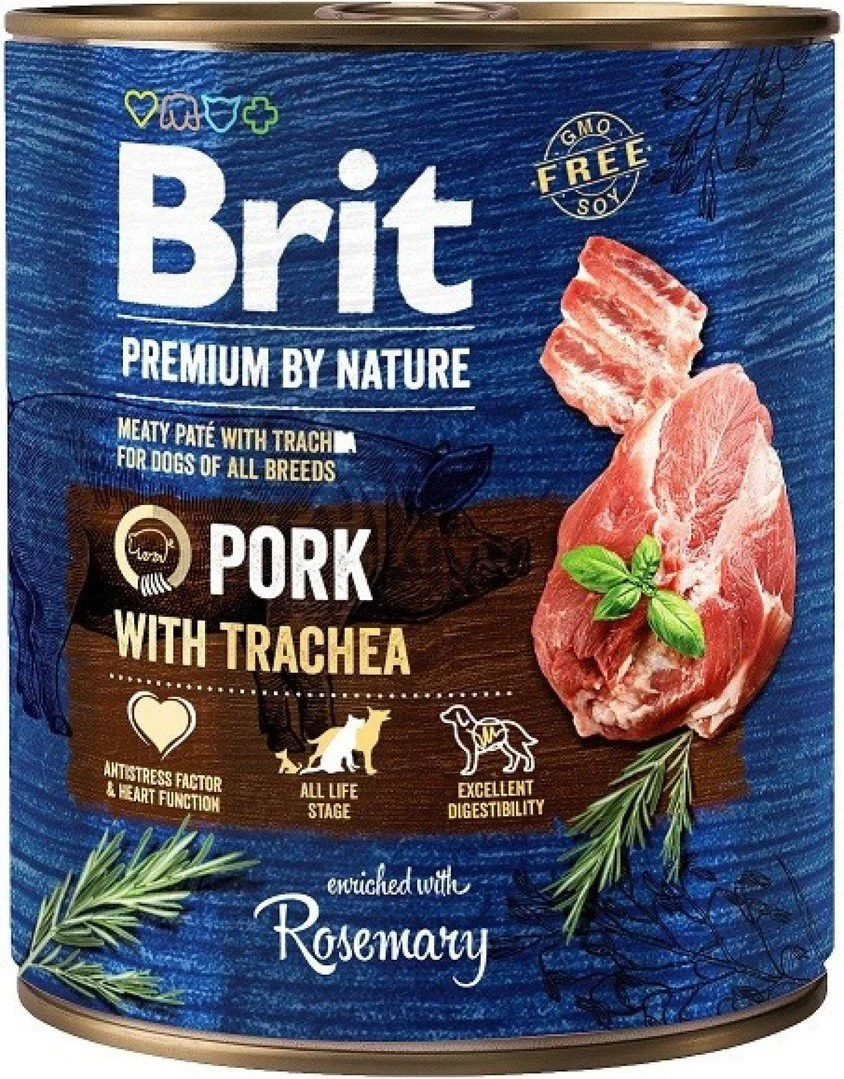 Brit Premium by Nature Pork with Trachea 800g konzerva pro psy