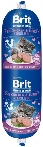 Brit Premium by Nature Sausage CAT Chicken & Turkey Sterilised 180g salámy pro kočky