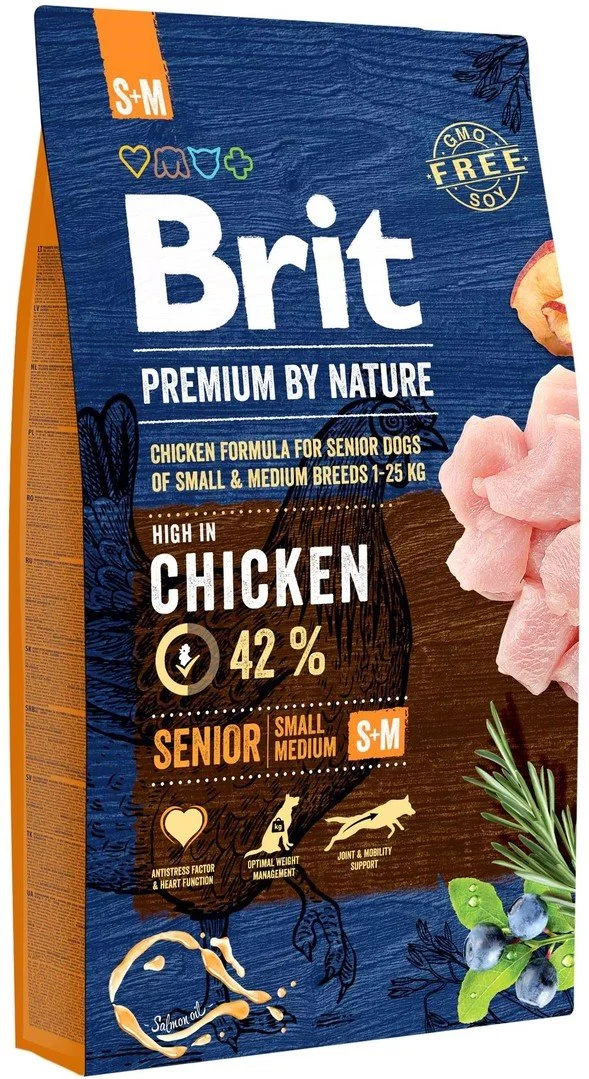 Brit Premium by Nature Senior S+M 8 kg granúl pre psy