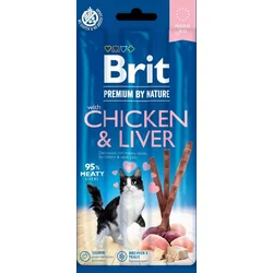 Brit Premium by Nature tyčinky pre mačky s kuracím mäsom a pečeňou (3 tyčinky)