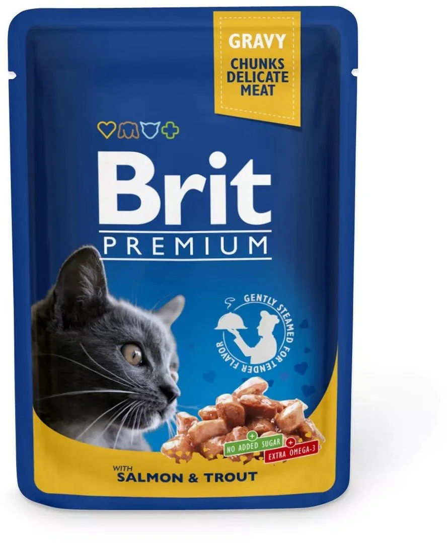 Brit Premium Cat Pouches with Salmon & Trout 100g kapsičky pro kočky