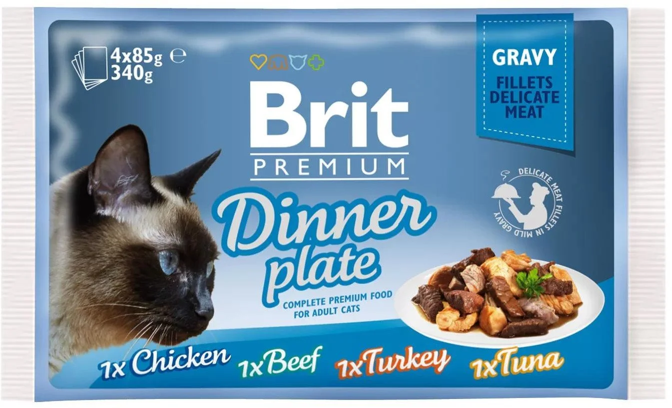 Brit Premium Mačacie kapsičky Dinner Plate 400g (4x100g) kapsičky pre mačky