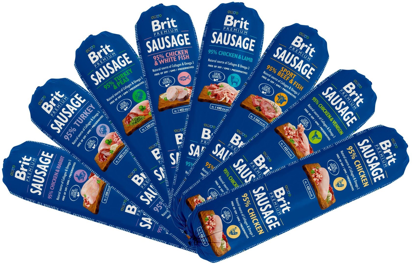 Brit Sausage Chicken & Lamb 800g salámy pro psy