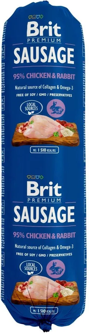 Brit Sausage Chicken & Rabbit 800g salámy pro psy
