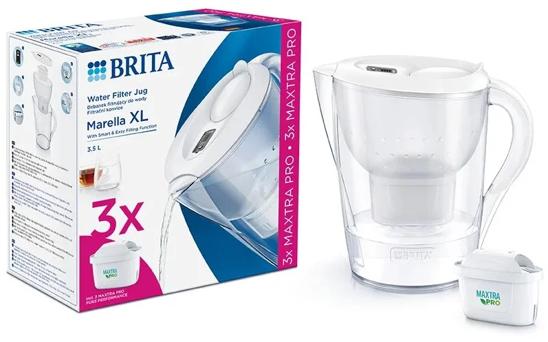 Brita filtračná kanvica Marella XL 3,5 l biela + 3x MX Pro PO 2024