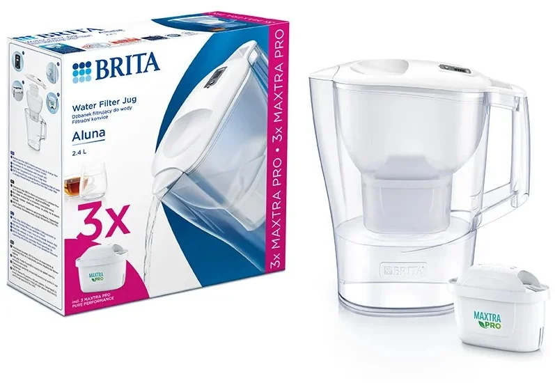Brita Štartovacie balenie filtračnej kanvice Aluna, biela + vodné filtre 3x MX Pro PO 2024