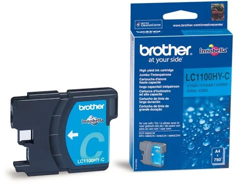 Brother atrament LC-1100HY-C, cyan (750 strán) - originálne LC1100HYC