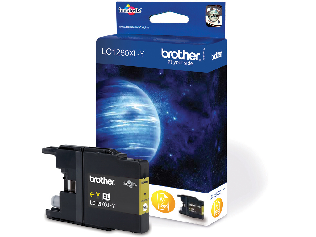 Brother atrament LC-1280XLY, yellow (1200 strán) - originálne LC1280XLY