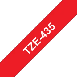 Brother TZe-435, červená / bílá (12mm, laminovaná)