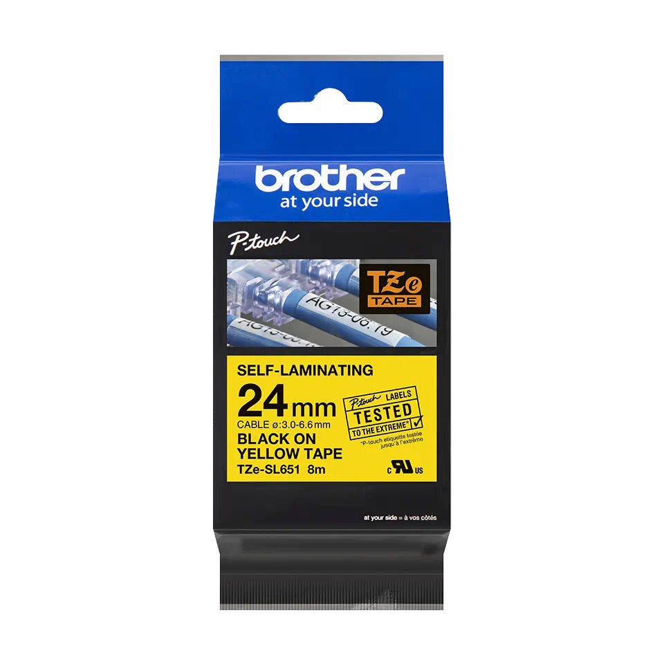 Brother TZe-SL651, žlutá / černá (24mm, samolaminovací)