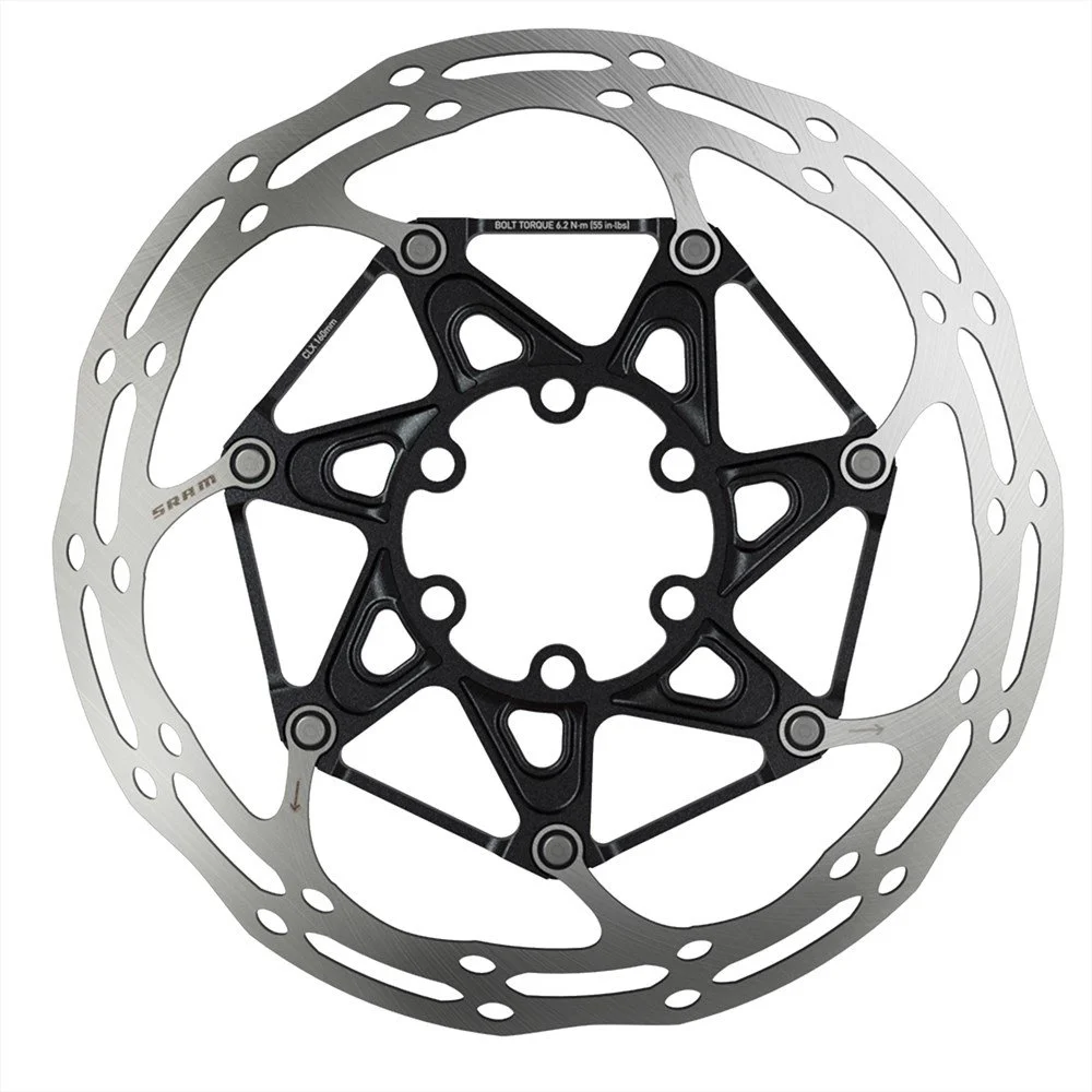 Brzdový kotouč SRAM Centerline 2 Piece - 140mm Black (součástí balení ocelové šrouby) Rounded - 6děr