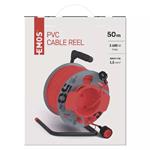 Bubnový predlžovací kábel 50 m / 1 zásuvka / červená / PVC / 230 V / 1,5 mm2
