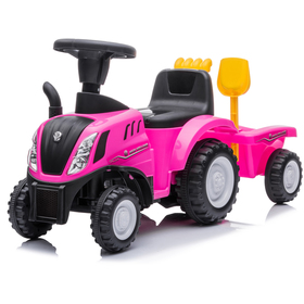 Buddy Toys BPC 5177 Kolobežka New Holland T7 s vozíkom, ružová